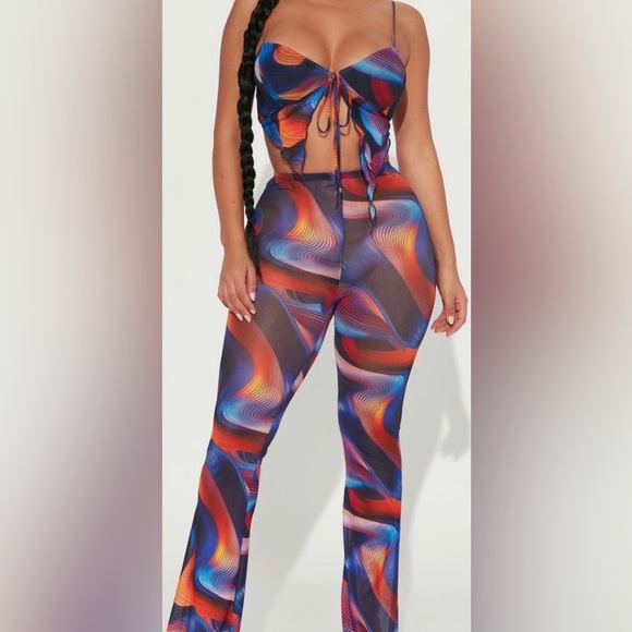 True art mesh pant set royal/combo - Picture 2 of 7